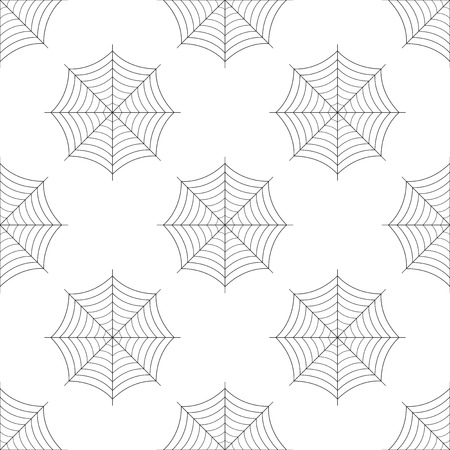Spider web icon seamless pattern on white background Cobweb sign Flat design Vector Illustrationのイラスト素材
