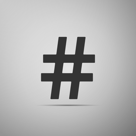 Hashtag icon isolated on grey background Vector Illustrationのイラスト素材