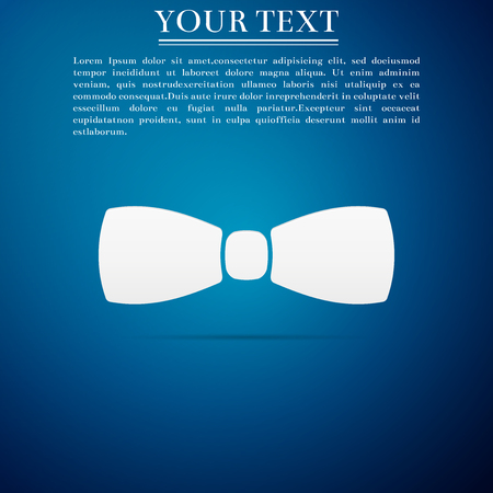 Bow tie icon isolated on blue background. Flat design. Vector Illustration.のイラスト素材