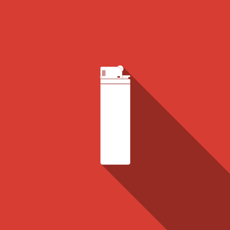 Lighter icon isolated with long shadow. Flat design. Vector Illustrationのイラスト素材