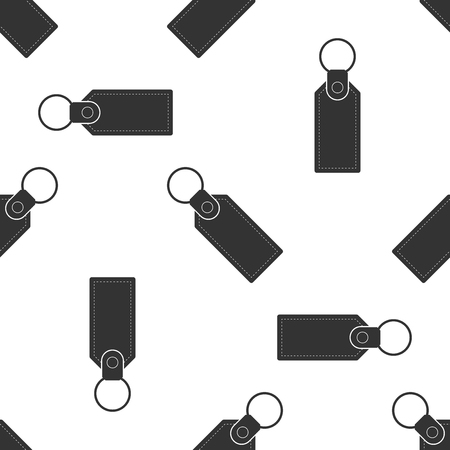 Rectangular key chain with ring for key icon seamless pattern on white background. Flat design. Vector Illustrationのイラスト素材