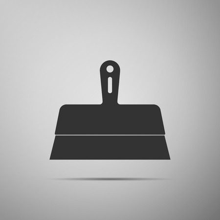 Putty knife icon isolated on grey background. Spatula repair tool. Spackling or paint instruments. Flat design. Vector Illustrationのイラスト素材