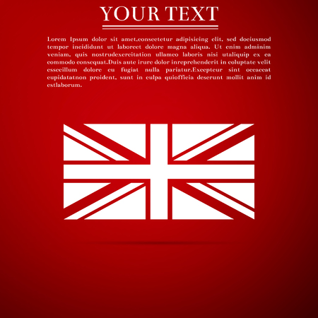 Flag of Great Britain icon isolated on red background. UK flag sign. Official United Kingdom flag sign. British symbol.のイラスト素材