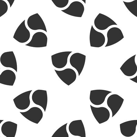Cryptocurrency coin NEM XEM icon seamless pattern on white background. Physical bit coin. Digital currency. Altcoin symbol. Blockchain based secure crypto currency. Flat design. Vector Illustrationのイラスト素材