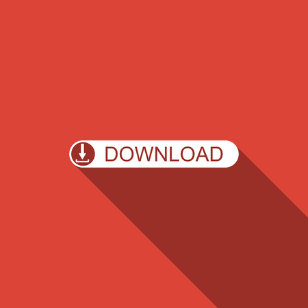 Download button with arrow icon isolated with long shadow. Upload button.のイラスト素材