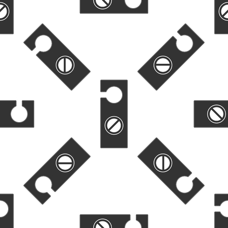 Please do not disturb isolated icon seamless pattern on white background. Hotel Door Hanger Tags. Flat design. Vector Illustrationのイラスト素材