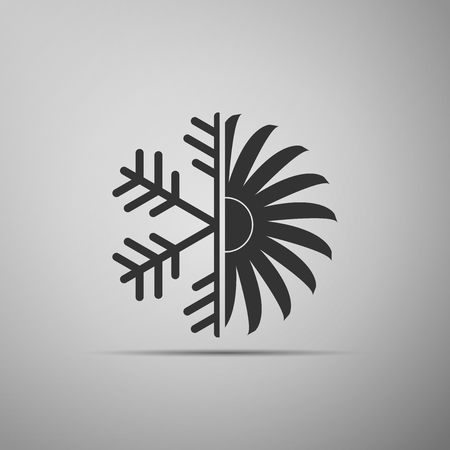 Air conditioner icon isolated on grey background. Flat design. Vector Illustrationのイラスト素材