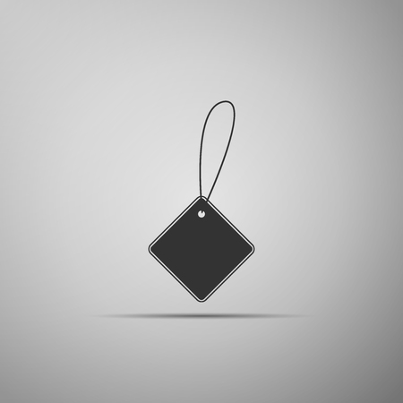 Blank label template price tag icon isolated on grey background. Empty shopping discounts sticker. Template discount banner. Flat design. Vector Illustrationのイラスト素材