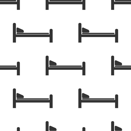 Hospital Bed icon seamless pattern on white background. Flat design. Vector Illustrationのイラスト素材