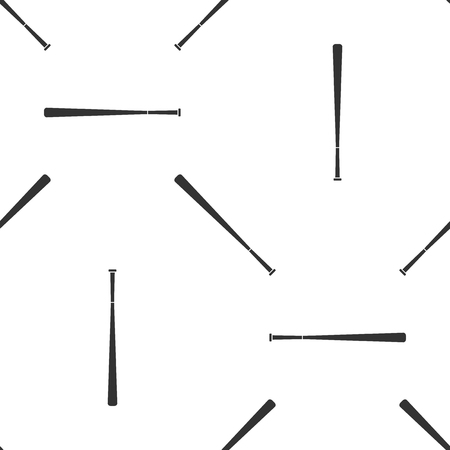 Baseball bat icon seamless pattern on white background. Flat design. Vector Illustrationのイラスト素材
