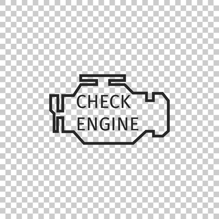 Check engine icon isolated on transparent background. Flat design. Vector Illustrationのイラスト素材