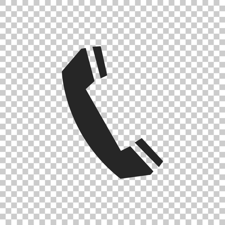Telephone handset icon isolated on transparent background. Phone sign. Flat design. Vector Illustrationのイラスト素材