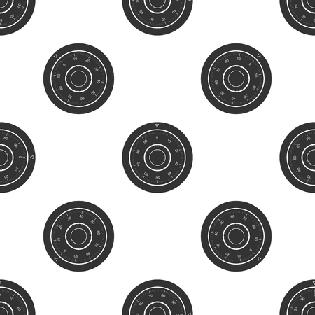 Safe combination lock wheel icon seamless pattern on white background. Protection concept. Password sign. Flat design. Vector Illustrationのイラスト素材