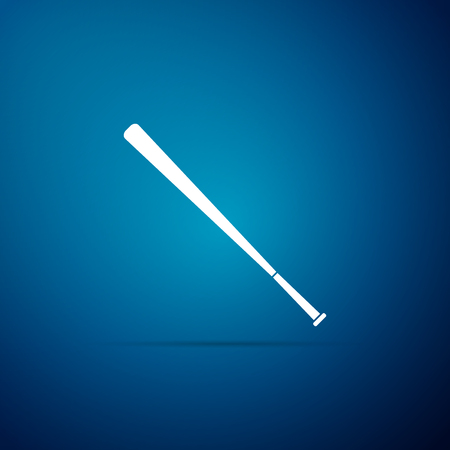 Baseball bat icon isolated on blue background. Flat design. Vector Illustrationのイラスト素材