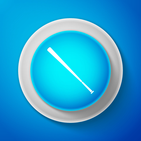 Baseball bat icon isolated on blue background. Circle blue button. Vector illustrationのイラスト素材