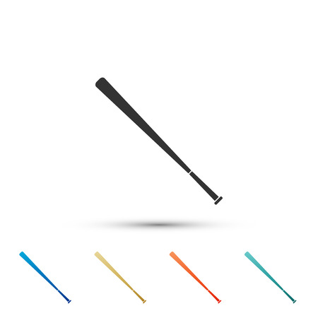 Baseball bat icon isolated on white background. Set elements in color icons. Vector Illustrationのイラスト素材