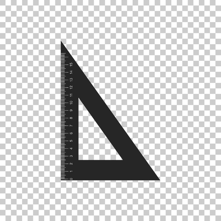 Triangular ruler icon isolated on transparent background. Straightedge symbol. Geometric symbol. Flat design. Vector Illustrationのイラスト素材