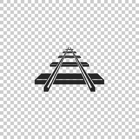 Railroad icon isolated on transparent background. Flat design. Vector Illustrationのイラスト素材