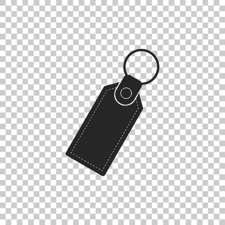 Rectangular key chain with ring for key icon isolated on transparent background. Flat design. Vector Illustrationのイラスト素材