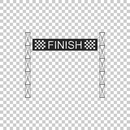 Ribbon in finishing line icon isolated on transparent background. Symbol of finish line. Sport symbol or business concept. Flat design. Vector Illustrationのイラスト素材