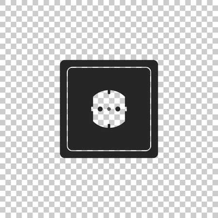 Electrical outlet icon isolated on transparent background. Power socket. Rosette symbol. Flat design. Vector Illustrationのイラスト素材