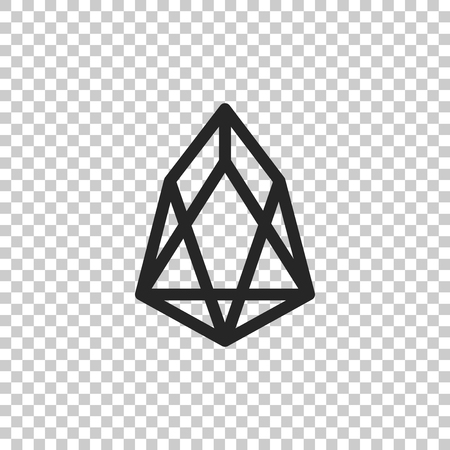 Cryptocurrency coin EOS icon isolated on transparent background. Physical bit coin. Digital currency. Altcoin symbol. Blockchain based secure crypto currency. Flat design. Vector Illustrationのイラスト素材