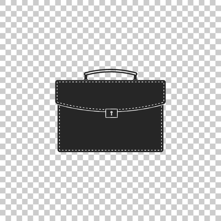 Briefcase icon isolated on transparent background. Business case sign. Flat design. Vector Illustrationのイラスト素材