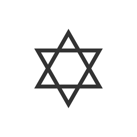 Star of David icon isolated. Jewish religion symbol. Flat design. Vector Illustration