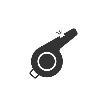 Whistle icon isolated. Referee symbol. Fitness and sport sign. Flat design. Vector Illustrationのイラスト素材