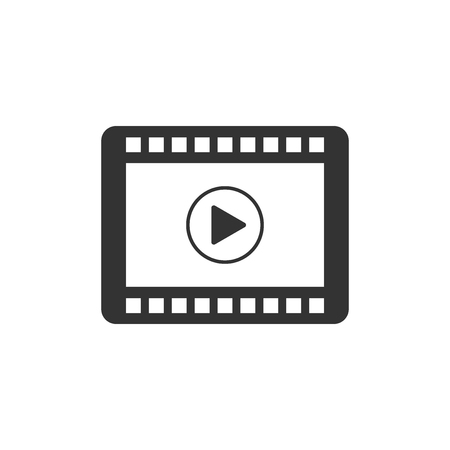 Play Video icon isolated. Flat design. Vector Illustrationのイラスト素材