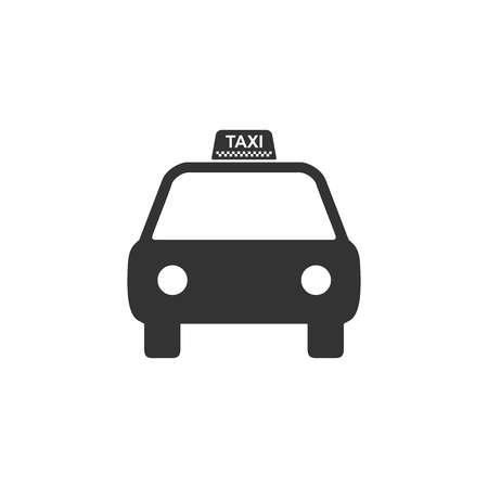 Taxi car icon isolated. Flat design. Vector Illustrationのイラスト素材