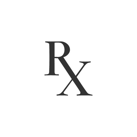 Medicine symbol Rx prescription icon isolated. Flat design. Vector Illustrationのイラスト素材