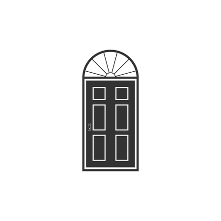 Closed door icon isolated. Flat design. Vector Illustrationのイラスト素材