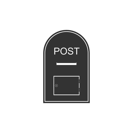 Mail box icon. Post box icon isolated. Flat design. Vector Illustrationのイラスト素材