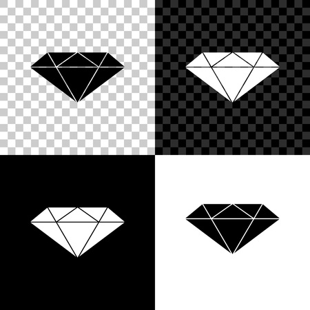 Diamond icon isolated on black, white and transparent background. Jewelry symbol. Gem stone. Vector Illustrationのイラスト素材