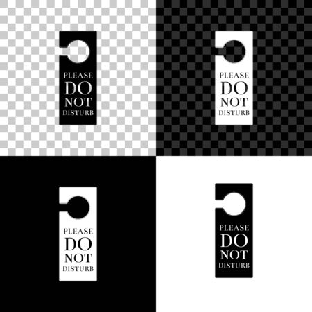 Please do not disturb icon isolated on black, white and transparent background. Hotel Door Hanger Tags. Vector Illustrationのイラスト素材