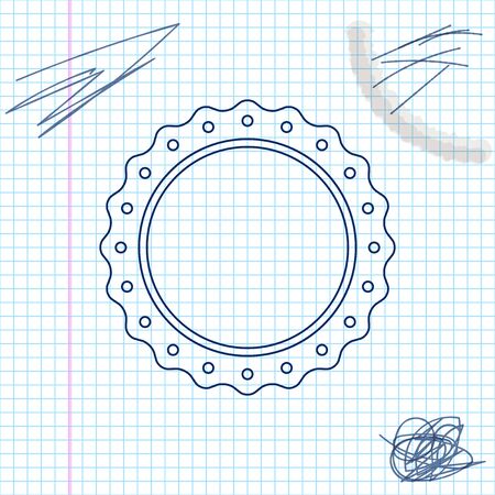 Quality emblem line sketch icon isolated on white background. Vector Illustrationのイラスト素材