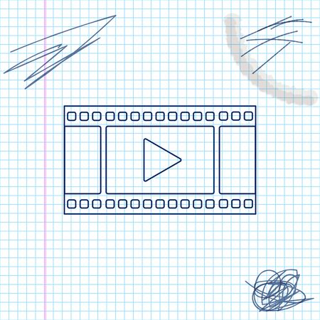 Play Video line sketch iconのイラスト素材