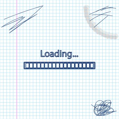 Loading line sketch icon isolated on white background. Progress bar icon. Vector Illustrationのイラスト素材