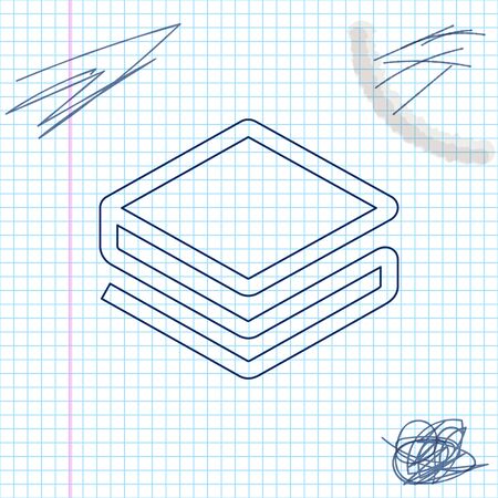 Cryptocurrency coin Stratis STRAT line sketch icon isolated on white background. Physical bit coin. Digital currency. Altcoin symbol. Blockchain based secure crypto currency. Vector Illustrationのイラスト素材