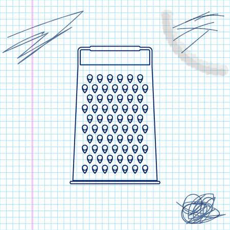 Grater line sketch icon isolated on white background. Kitchen symbol. Vector Illustrationのイラスト素材
