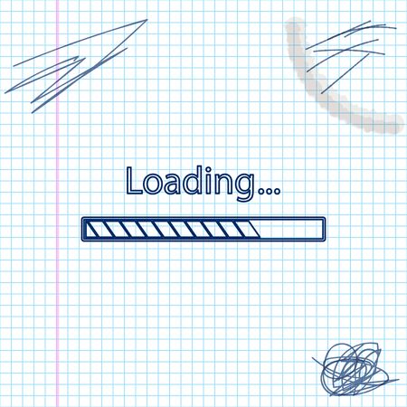 Loading line sketch icon isolated on white background. Progress bar icon. Vector Illustrationのイラスト素材