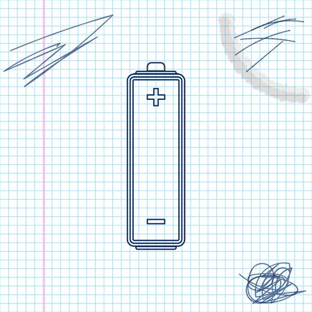 Battery line sketch icon isolated on white background. Vector Illustrationのイラスト素材
