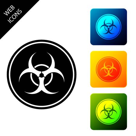 Biohazard symbol icon isolated. Set icons colorful square buttons. Vector Illustrationのイラスト素材