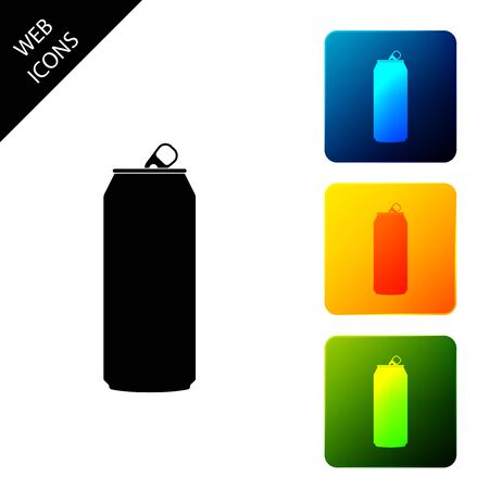 Aluminum can icon isolated. Set icons colorful square buttons. Vector Illustrationのイラスト素材