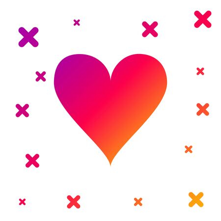 Color Heart icon isolated on white background. Love symbol. Valentines Day sign. Gradient random dynamic shapes. Vector Illustrationのイラスト素材