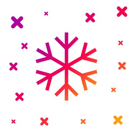 Color Snowflake icon isolated on white background. Gradient random dynamic shapes. Vector Illustrationのイラスト素材