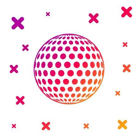 Color Golf icon isolated on white background. Gradient random dynamic shapes. Vector Illustrationのイラスト素材