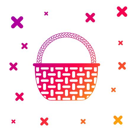 Color Shopping basket icon isolated on white background. Online buying concept. Delivery service sign. Shopping cart symbol. Gradient random dynamic shapes. Vector Illustrationのイラスト素材