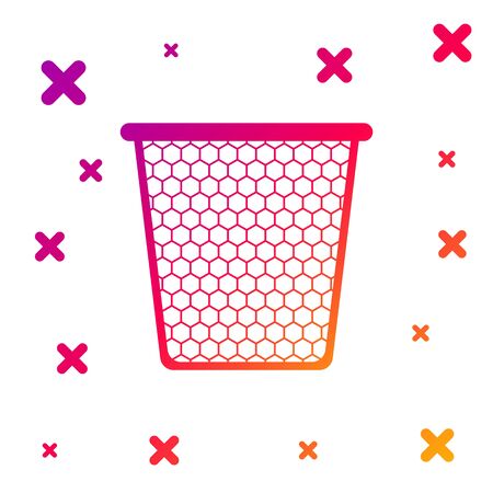 Color Trash can icon isolated on white background. Garbage bin sign. Recycle basket icon. Office trash icon. Gradient random dynamic shapes. Vector Illustrationのイラスト素材